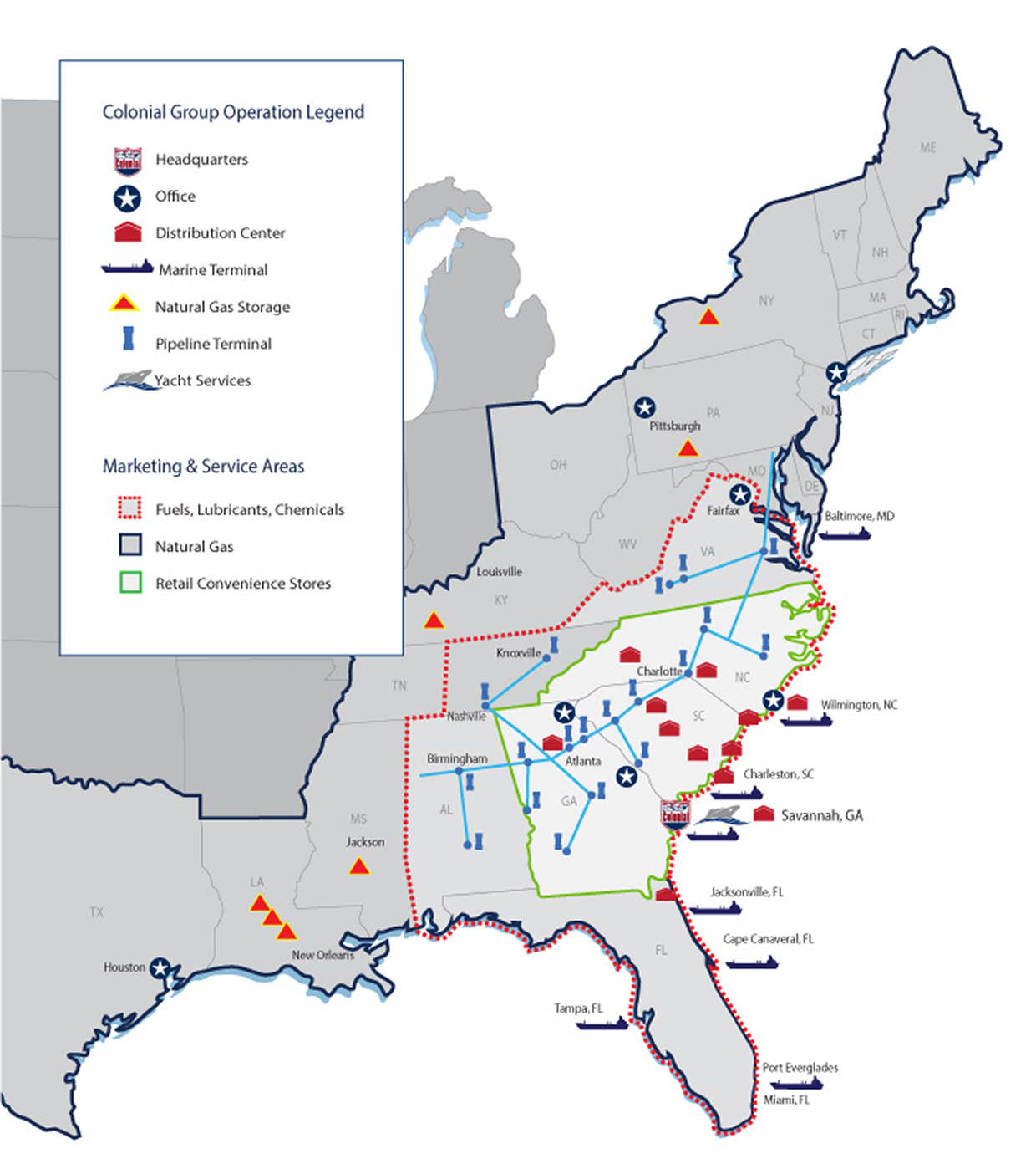 Operations Map Colonial Group, Inc.Colonial Group, Inc.